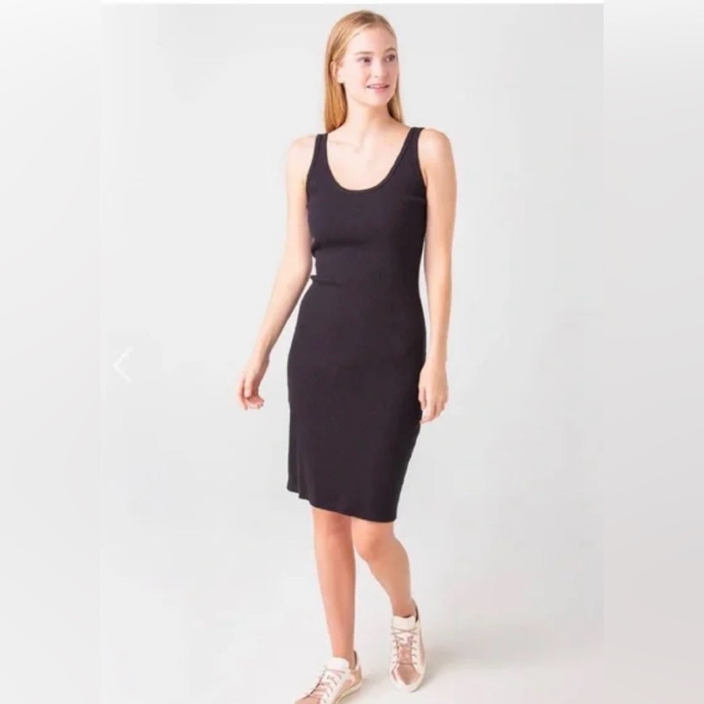 PERFECTWHITETEE blondie midi ribbed tank dress in night navy blue medium EUC